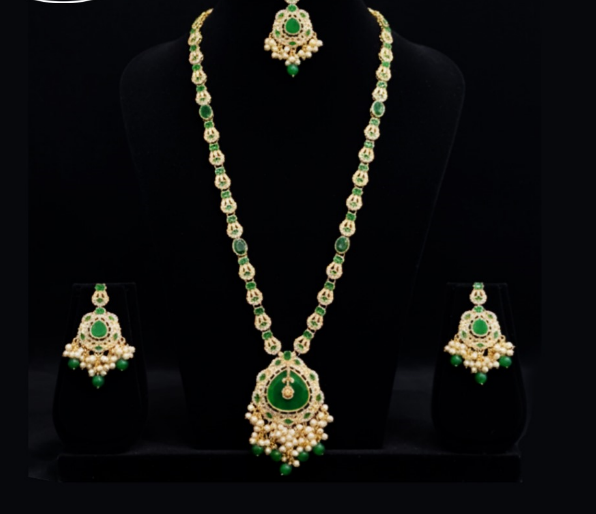 Screenshot 2025-10-28 150522 Royal Green Mala Set – A Fusion of Elegance and Tradition