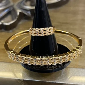 ✨golden bloom sparkle bracelet & ring set✨